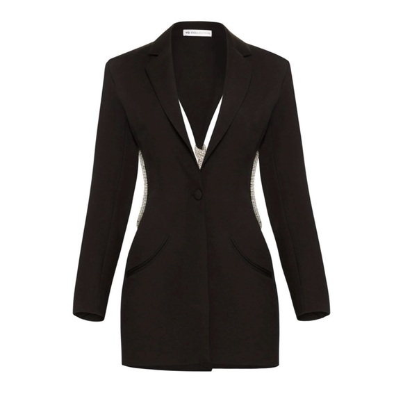 YG Collection Rhinestone Open Back Blazer - Picture 5 of 9